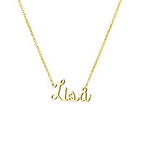 Awegift Personalized Name Necklace 18K Gold Plated New Mom Bridesmaid Gift Jewelry For Lisa