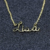 Awegift Personalized Name Necklace 18K Gold Plated New Mom Bridesmaid Gift Jewelry For Lisa