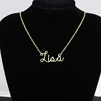 Awegift Personalized Name Necklace 18K Gold Plated New Mom Bridesmaid Gift Jewelry For Lisa