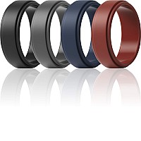 Thunderfit Silicone Wedding Ring For Men Black Dark Grey Navy Blue Dark Red 13514 23Mm