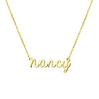 Awegift Personalized Name Necklace 18K Gold Plated New Mom Bridesmaid Gift Jewelry For Nancy