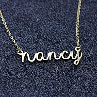 Awegift Personalized Name Necklace 18K Gold Plated New Mom Bridesmaid Gift Jewelry For Nancy