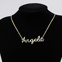 Personalized Name Necklace 18K Gold Plated New Mom Bridesmaid Gift Jewelry For Angela