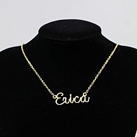 Awegift Personalized Name Necklace 18K Gold Plated New Mom Bridesmaid Gift Jewelry For Erica