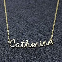 Awegift Personalized Name Necklace 18K Gold Plated New Mom Bridesmaid Gift Jewelry For Catherine