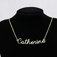 Awegift Personalized Name Necklace 18K Gold Plated New Mom Bridesmaid Gift Jewelry For Catherine