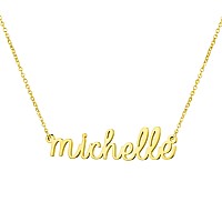 Awegift Personalized Name Necklace 18K Gold Plated New Mom Bridesmaid Gift Jewelry For Michelle