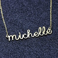 Awegift Personalized Name Necklace 18K Gold Plated New Mom Bridesmaid Gift Jewelry For Michelle