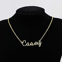 Awegift Personalized Name Necklace 18K Gold Plated New Mom Bridesmaid Gift Jewelry For Casey