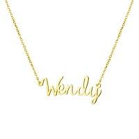 Awegift Personalized Name Necklace 18K Gold Plated New Mom Bridesmaid Gift Jewelry For Wendy