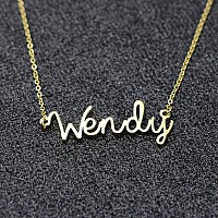 Awegift Personalized Name Necklace 18K Gold Plated New Mom Bridesmaid Gift Jewelry For Wendy