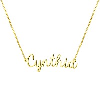 Awegift Personalized Name Necklace 18K Gold Plated New Mom Bridesmaid Gift Jewelry For Cynthia