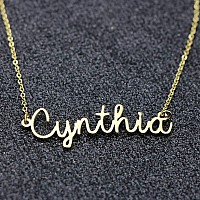 Awegift Personalized Name Necklace 18K Gold Plated New Mom Bridesmaid Gift Jewelry For Cynthia