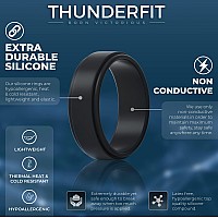 Thunderfit Silicone Wedding Ring For Men Black Dark Grey Brass Bright Silver 657 173Mm