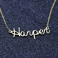 Awegift Personalized Name Necklace 18K Gold Plated New Mom Bridesmaid Gift Jewelry For Harper