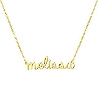 Awegift Personalized Name Necklace 18K Gold Plated New Mom Bridesmaid Gift Jewelry For Melissa