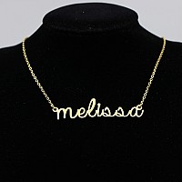 Awegift Personalized Name Necklace 18K Gold Plated New Mom Bridesmaid Gift Jewelry For Melissa