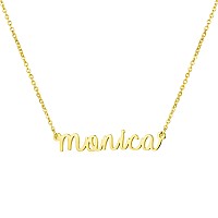 Awegift Personalized Name Necklace 18K Gold Plated New Mom Bridesmaid Gift Jewelry For Monica