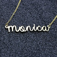 Awegift Personalized Name Necklace 18K Gold Plated New Mom Bridesmaid Gift Jewelry For Monica