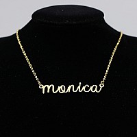 Awegift Personalized Name Necklace 18K Gold Plated New Mom Bridesmaid Gift Jewelry For Monica