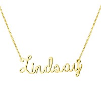 Awegift Personalized Name Necklace 18K Gold Plated New Mom Bridesmaid Gift Jewelry For Lindsay