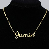 Awegift Personalized Name Necklace 18K Gold Plated New Mom Bridesmaid Gift Jewelry For Jamie