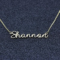 Awegift Personalized Name Necklace 18K Gold Plated New Mom Bridesmaid Gift Jewelry For Shannon