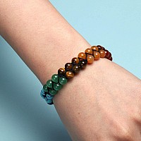 Top Plaza Bead Chakra Bracelet 7 Chakras Healing Crystals Bracelet Yoga Stone Beads Bracelets Meditation Relax Anxiety Bangle Fo