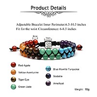 Top Plaza Bead Chakra Bracelet 7 Chakras Healing Crystals Bracelet Yoga Stone Beads Bracelets Meditation Relax Anxiety Bangle Fo