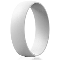 Thunderfit Silicone Wedding Rings For Men Women 63Mm Wide 165Mm Thick Pearl White 10511 2060Mm