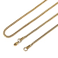 Hzman 35Mm Stainless Steel Wheat Silver Chain Necklaces For Men Women 16 30 240 Gold 16