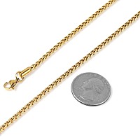 Hzman 35Mm Stainless Steel Wheat Silver Chain Necklaces For Men Women 16 30 240 Gold 16