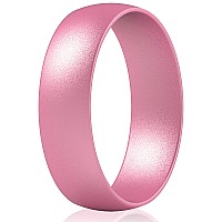 Thunderfit Silicone Wedding Rings For Men Women 63Mm Wide 165Mm Thick Metallic Pink 758 1820Mm