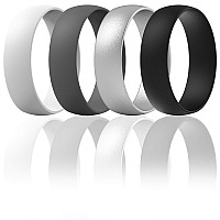 Thunderfit Silicone Wedding Rings For Men Women 63Mm Wide 165Mm Thick White Black Dark Grey Silver 556 11650Mm