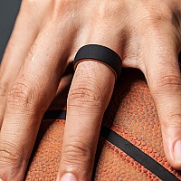 Thunderfit Silicone Wedding Ring For Men 1 Ring Blackorange 10511 206Mm