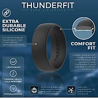 Thunderfit Silicone Wedding Ring For Men 1 Ring Blackorange 10511 206Mm