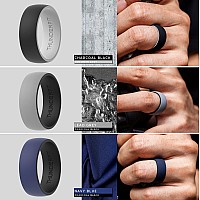 Thunderfit Silicone Wedding Ringengagement Band For Men 7 Pack 2 Layer Round Silicone Rings