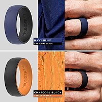 Thunderfit Silicone Wedding Ringengagement Band For Men 4 Pack 2 Layer Round Silicone Rings