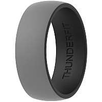 Thunderfit Silicone Wedding Ring For Men 1 Ring Dark Greyblack 13514 23Mm