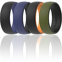 Thunderfit Silicone Wedding Ringengagement Band For Men 4 Pack 2 Layer Round Silicone Rings