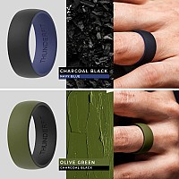 Thunderfit Silicone Wedding Ringengagement Band For Men 4 Pack 2 Layer Round Silicone Rings