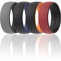 Thunderfit Silicone Wedding Ringengagement Band For Men 4 Pack 2 Layer Round Silicone Rings