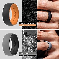 Thunderfit Silicone Wedding Ringengagement Band For Men 4 Pack 2 Layer Round Silicone Rings