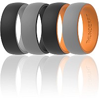 Thunderfit Silicone Wedding Ringengagement Band For Men 4 Pack 2 Layer Round Silicone Rings