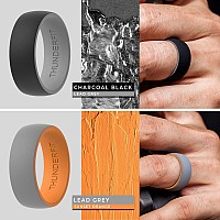 Thunderfit Silicone Wedding Ringengagement Band For Men 4 Pack 2 Layer Round Silicone Rings