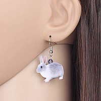 Bonsny Acrylic Drop Dangle Easter Basket Bunny Hare Rabbit Earrings Jewelry For Women Gift Charms