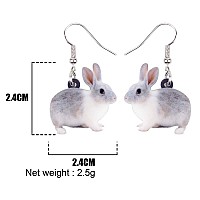 Bonsny Acrylic Drop Dangle Easter Basket Bunny Hare Rabbit Earrings Jewelry For Women Gift Charms