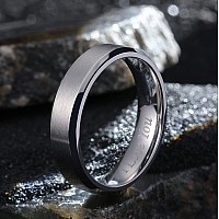 King Will 6Mm Stainless Steel Ring Matte Finish Polished Beveled Edge With I Love You 8