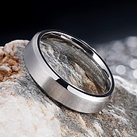 King Will 6Mm Stainless Steel Ring Matte Finish Polished Beveled Edge With I Love You 8