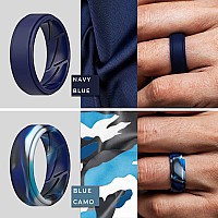 Thunderfit Silicone Wedding Ring For Men Black Light Grey Navy Blue Blue Camo 11512 213Mm